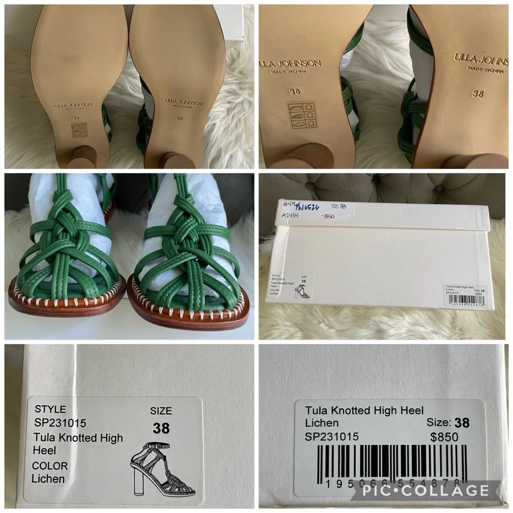 ULLA JOHNSON Tula Knotted High Heel Sandal in Lichen US8 EU38 - Picture 16 of 16
